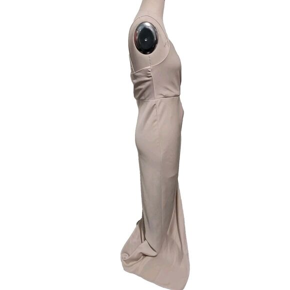 Sachin Babi Evening Dress Womens 8 Biege Spaghetti Straps Formal Prom Bridesmaid - Picture 3 of 15